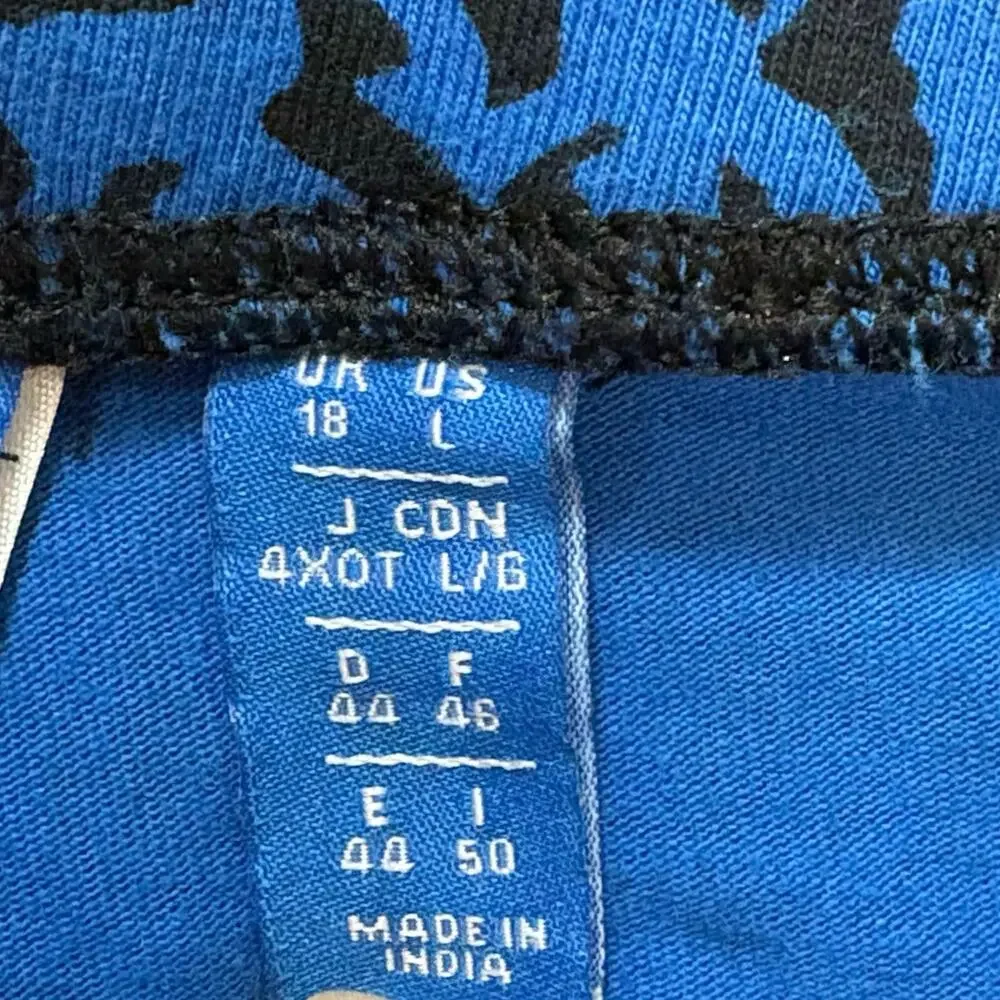 Adidas Blue Black Lightweight Animal Print Leggings Large